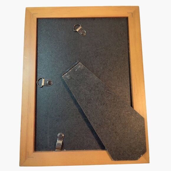 Wood Picture Frame brown 5x7 Photo Easel Back Wall Mount Vintage Desktop Office - Picture 5 of 6